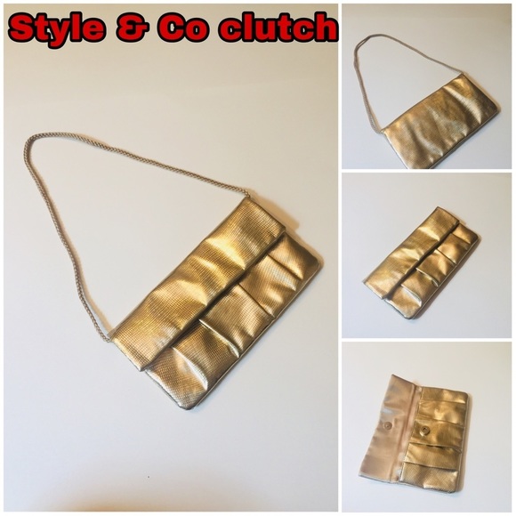 NWOT shiny gold clutch for events or wedding day - Picture 2 of 7